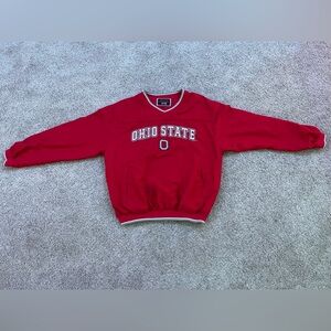 Vintage Ohio State Pullover Jacket Coat Medium Red V- Neck Colosseum Athletics